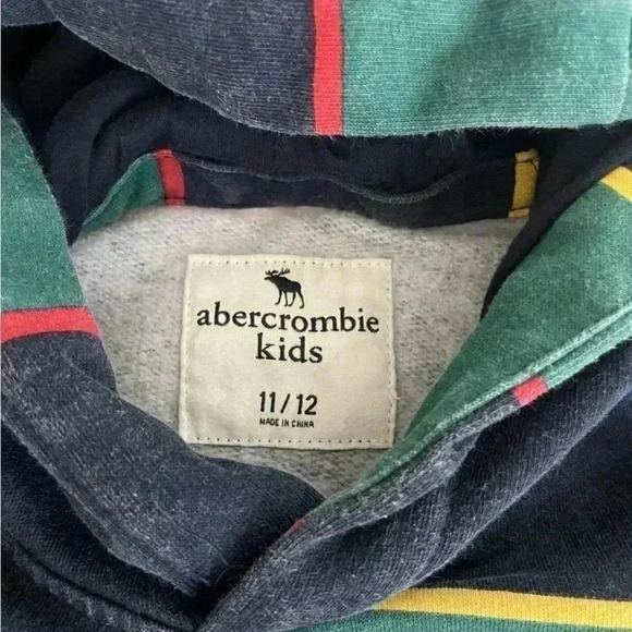 A&F Collegiate Stripe Embroidered Hoodie Size 11/12 - Picture 5 of 6